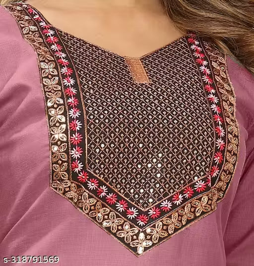 Elegant Pink Embroidered Kurti Set for Women | Stylish Casual & Festive Wear