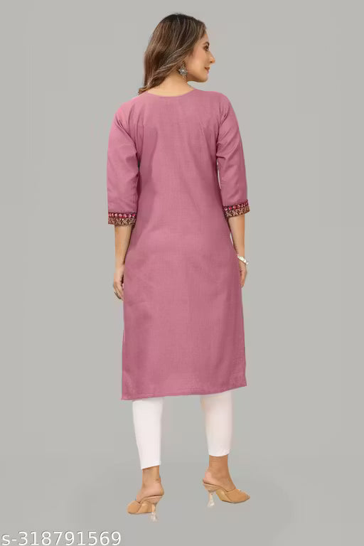 Elegant Pink Embroidered Kurti Set for Women | Stylish Casual & Festive Wear