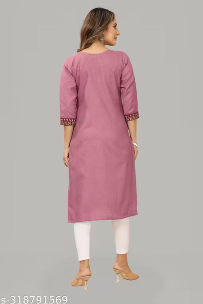 Elegant Pink Embroidered Kurti Set for Women | Stylish Casual & Festive Wear
